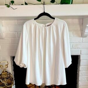 H&M White Balloon Sleeve Blouse